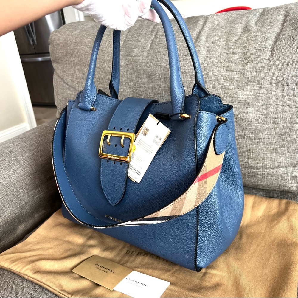 Burberry limited color medium soft grain buckle satchel / shoulder bag